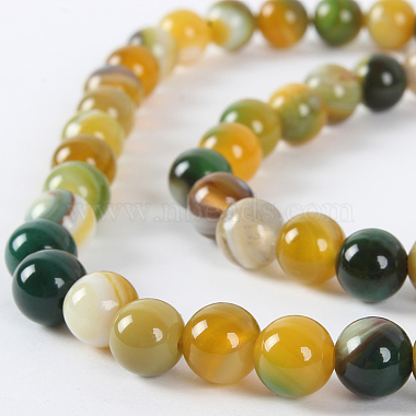 6mm YellowGreen Round Natural Agate Beads