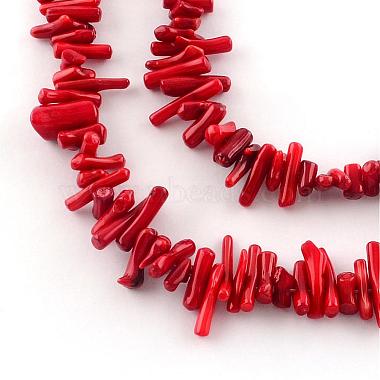 5mm Red Chip Natural Coral Beads