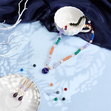 SUNNYCLUE 200Pcs DIY Natural & Dyed Malaysia Jade Beaded Stretch Bracelet Making Kits(DIY-SC0014-77)-5