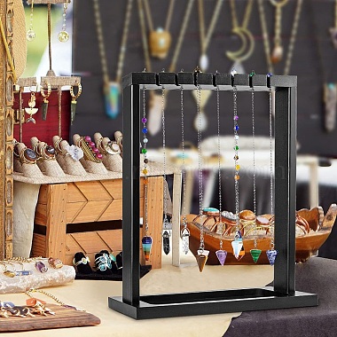 Wooden Dowsing Pendulums Pendant Display Stands(PW-WG13473-01)-2