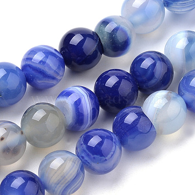 6mm RoyalBlue Round Banded Agate Beads