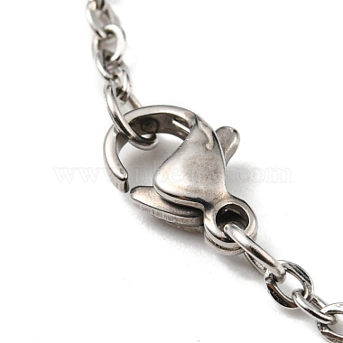 Collier avec pendentif déesse triple lune en acier inoxydable anti-ternissement 201 et chaînes à maillons(NJEW-Q317-36P)-3