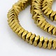 Faceted Square Golden Plated Non-magnetic Synthetic Hematite Beads Strands(G-P061-39B)-1