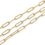 304 Stainless Steel Paperclip Chains, with Spool, Soldered, PVD Vacuum Plating, Real 18K Gold Plated, 12x4.5x1mm, 10.93 yards(10m)/roll(CHS-D033-06G-01)