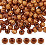 360Pcs Natural Wood Beads, Dyed, Round, Lead Free, BurlyWood, 8x7mm, Hole: 2.5mm(WOOD-OC0004-29B)