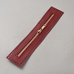 Garment Accessories, Zip-fastener Component, Imitation Leather with PVC Zipper Puller, Rectangle, FireBrick, 270x58x2mm(FIND-WH0367-47H)