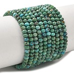 Natural HuBei Turquoise Beads Strands, Faceted, Rondelle, 3.5x2.5mm, Hole: 0.7mm, about 128pcs/strand, 15.35''(39cm)(G-P629-B02-01)