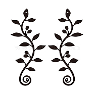 2Pcs Iron Wall Art Decorations, for Front Porch, Living Room, Kitchen, Matte Style, Leaf, 300x135x1mm, 2 style, 1pc/style(HJEW-WH0067-231)