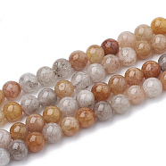 Natural Rutilated Quartz Beads Strands, Dyed, Round, 8~8.5mm, Hole: 1mm, about 45pcs/strand, 14.76 inch(G-S337-8mm-01)