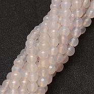 Natural Agate Bead Strands, Dyed, Faceted, Round, Linen, 6mm, Hole: 1mm, about 56~58pcs/strand, 14 inch(G-G882-6mm-A06-7)