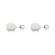 Natural Agate Round Ball Stud Earrings with Sterling Silver Pins for Women, 12mm(FIND-PW0021-14D)