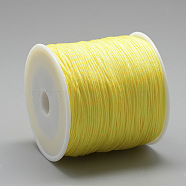 Nylon Thread, Chinese Knotting Cord, Yellow, 0.8mm, about 109.36 yards(100m)/roll(NWIR-Q008A-540)