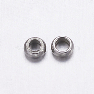 304 Stainless Steel Beads, Rondelle, Stainless Steel Color, 2.5x1mm, Hole: 1.6mm(STAS-K146-064-2.5mm)