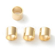 Brass Tube Beads, Long-Lasting Plated, Tube, Real 24K Gold Plated, 7x6mm, Hole: 6mm(KK-Y003-76B-G)