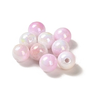 Opaque Acrylic Beads, Gradient Colorful, Round , Pearl Pink, 8mm, Hole: 1.8mm, about 2083pcs/500g(OACR-Z016-01A-13)