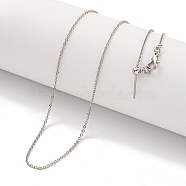 Brass Cable Chain Necklaces for Women, Platinum, 17.60 inch(447mm)(NJEW-G084-10P)