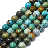 Natural Turquoise Beads Strands, Round, 7mm, Hole: 0.8mm, about 61pcs/strand, 15.35''(39cm)(G-K245-A16-03)