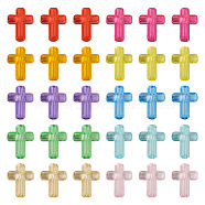 Transparent Acrylic Beads, Cross, Mixed Color, 15.5x12x4.3mm, Hole: 2mm(MACR-TAC0001-19)