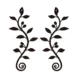 2Pcs Iron Wall Art Decorations, for Front Porch, Living Room, Kitchen, Matte Style, Leaf, 300x135x1mm, 2 style, 1pc/style(HJEW-WH0067-231)