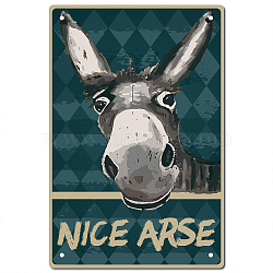 Rectangle with Word Vintage Metal Iron Sign Poster, for Home Wall Decoration, Donkey Pattern, 300x200x0.5mm(AJEW-WH0157-290)