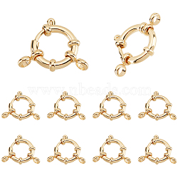 Elite 10Pcs Ion Plating(IP) 304 Stainless Steel Spring Ring Clasps, Ring, Real 24K Gold Plated, 16x4mm, Hole: 2.5mm(STAS-PH0005-15)