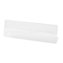 Acrylic Slant Back Price Frame, L-shaped Sign Display Holder, Exhibition Accessories, Clear, 15x3x4.35cm(ODIS-XCP0001-28)