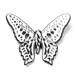 Halloween Theme Acrylic Pendants, Butterfly, White, 42x51x5mm, Hole: 1.6mm(MACR-C021-03A)