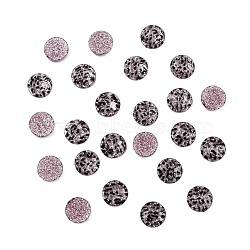 Printed Resin Cabochons, Half Round with Leopard Pattern, Dark Salmon, 12x4mm(CRES-WH0010-6)