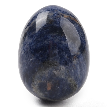 Natural Sodalite Palm Stones, Egg Reiki Polished Healing Pocket Stone for Anxiety Stress Relief Therapy, Easter Decor, 48x35~36mm