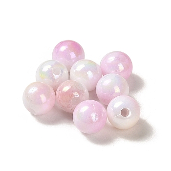 Opaque Acrylic Beads, Gradient Colorful, Round , Pearl Pink, 8mm, Hole: 1.8mm, about 2083pcs/500g