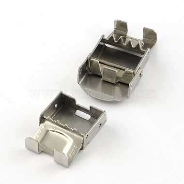 Smooth Surface 201 Stainless Steel Watch Band Clasps(STAS-R063-80)-4
