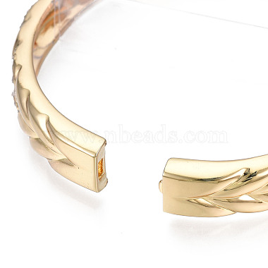Bracelet feuille de strass en cristal(BJEW-S118-123G)-4