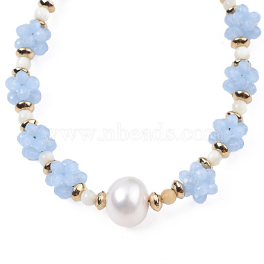 Bracelet coulissant tressé en perles naturelles et verre(BJEW-N018-01B)-3