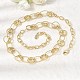 Brass Textured Rind Link Chain Necklaces(NJEW-L013-06G)-3