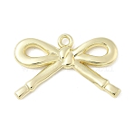 Alloy Pendants, Rack Plating, Bowknot, Golden, 26.5x40x4mm, Hole: 2.5mm(FIND-L025-10G)