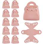 12Pcs Folding Hollow Heart Bag Shaped PU Leather Candy Gift Tote Boxes for Christmas Party Wedding Favors, Pink, 8x4x8.5cm(ABAG-AR0001-10)