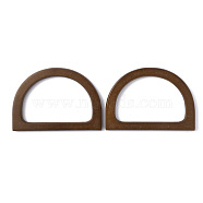 Wood Bag Handles, Letter D Shape, Saddle Brown, 12x8.5x0.93cm, Inner Diameter: 6x9cm(FIND-WH0133-15E)