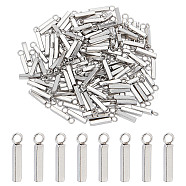 DICOSMETIC 200Pcs 304 Stainless Steel Pendants, Cuboid, Stainless Steel Color, 13x3x2mm, Hole: 1.8mm(STAS-DC0011-15)