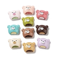 Opaque Resin Decoden Cabochons, Cartoon Bear, Mixed Color, 19.5x25~26x13mm(RESI-K035-07)