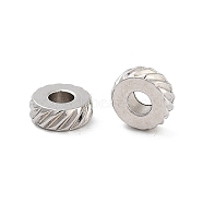 Non-Tarnish 202 Stainless Steel Beads, Column, Stainless Steel Color, 5x2mm, Hole: 2mm(STAS-B072-13P-02A)