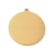 Ion Plating(IP) 304 Stainless Steel Pendants, Stamping Blank Tag, Flat Round Charm, Real 18K Gold Plated, 33x30x1.5mm, Hole: 2mm(STAS-K270-16G)