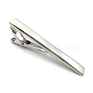 Brass Tie Clips for Men, Platinum, 60x6mm(PW-WG10816-02)