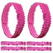 Wide Stretch Sparkling Headband, Elastic Sequin Headband, Hair Accessories for Girls, Deep Pink, 205~210x25~27x1.5~3.5mm(OHAR-WH0001-07F)