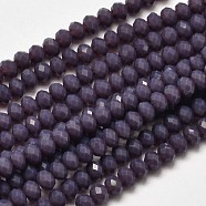 Faceted Rondelle Glass Beads Strands, Dark Slate Blue, 3.5x2mm, Hole: 0.5mm, about 148pcs/strand, 14.9 inch(EGLA-J134-3x2mm-A04)