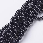 Natural Black Onyx Round Beads Strands, Grade A, Dyed, 6mm, Hole: 1mm, about 63pcs/strand, 15 inch(GSR6mmC097)