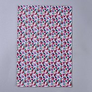 PU Leather Fabric, Garment Accessories, for DIY Crafts, Flamingo and Monstera Leaf Pattern, Colorful, 30x20x0.1cm(AJEW-WH0148-15E)