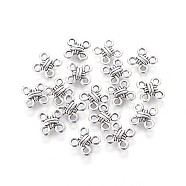 Tibetan Style Alloy Chandelier Components Links, Chinese Knot, Antique Silver, Lead Free, Nickel Free and Cadmium Free, 10x10x3mm, Hole: 2mm(X-LF0101Y-NF)