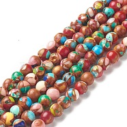 Assembled Natural & Dyed Magnesite Beads Strands, Round, Peru, 6~6.5mm, Hole: 0.5~1mm, about 63~64pcs/strand, 14.84~15.16 inch(37.7~38.5cm)(G-L575-02K-A)