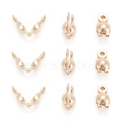 Yellow Gold Filled Bead Tips, Calotte Ends, Clamshell Knot Cover, 1/20 14K Gold Filled, Cadmium Free & Nickel Free & Lead Free, 7x3.5mm, Hole: 0.9mm, Inner Diameter: 3mm(KK-A130-02)