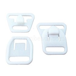 Plastic Hook and S-Hook Clasps, White, 21x19x4mm(X-KY-E005-05A)